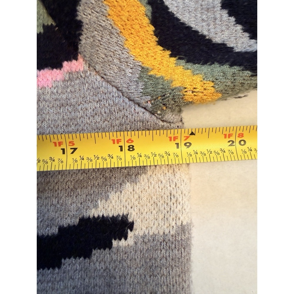 THML Anthropologie Women's Small Ella Short Puff Sleeve Sweater Black Pink Green - Picture 9 of 10